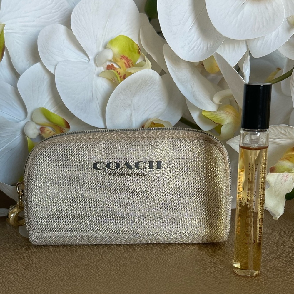 NEW 💛Coach Gold Fragrance and Pouch Bundle